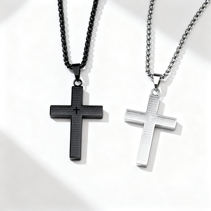 ✝️Lord Gebet Scibble Kreuz Halskette