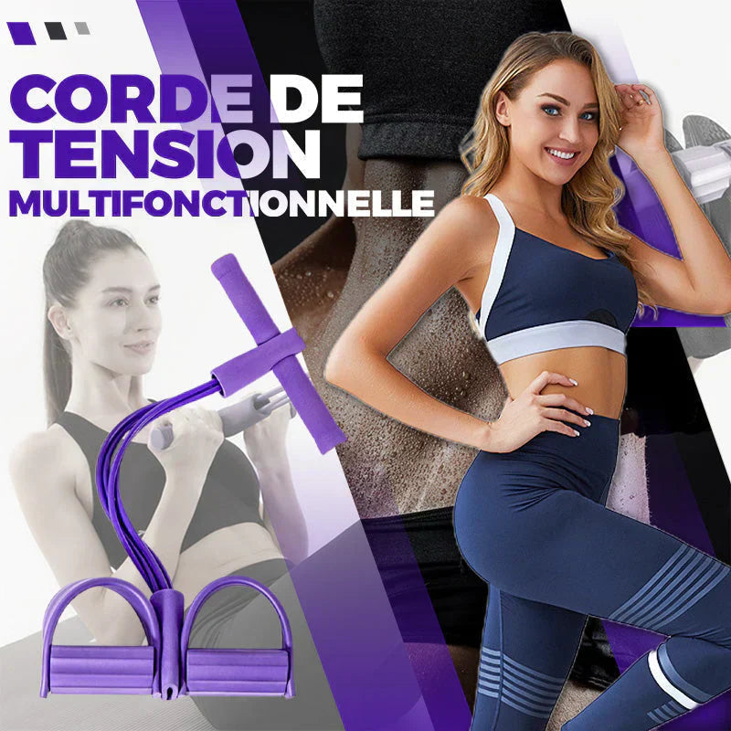 💎💪Multifunktionales Pedal-Widerstandsband, elastisches Zugseil für das Fitnesstraining, Ganzkörpertraining für das Heim-Fitnessstudio, Sit-ups, Yoga, Bauchmuskeltraining – Summervibes