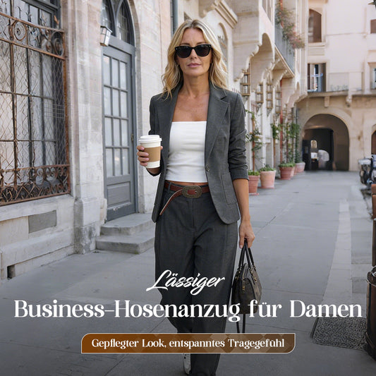 🏆 54% Rabatt !! Damen Business-Anzug – Blazer mit Kragen & Hose, Bügelfrei & Klassischer Look 👖