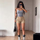 🌞Damen Cargo-Shorts 🌟 Hohe Taille mit vielen Taschen ✅ Bequem & Stylish