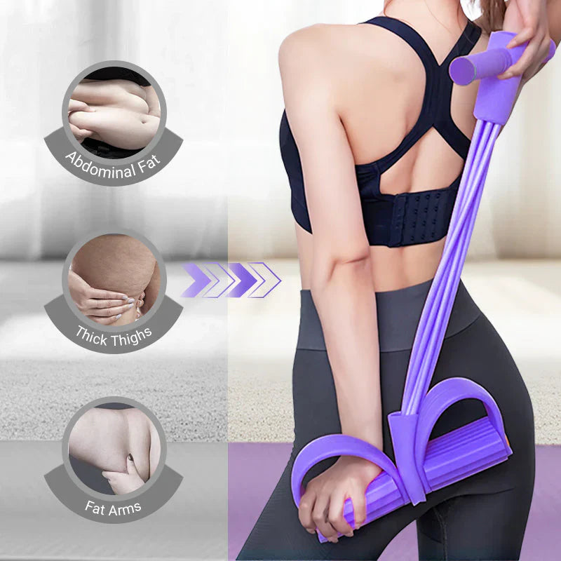 💎💪Multifunktionales Pedal-Widerstandsband, elastisches Zugseil für das Fitnesstraining, Ganzkörpertraining für das Heim-Fitnessstudio, Sit-ups, Yoga, Bauchmuskeltraining – Summervibes