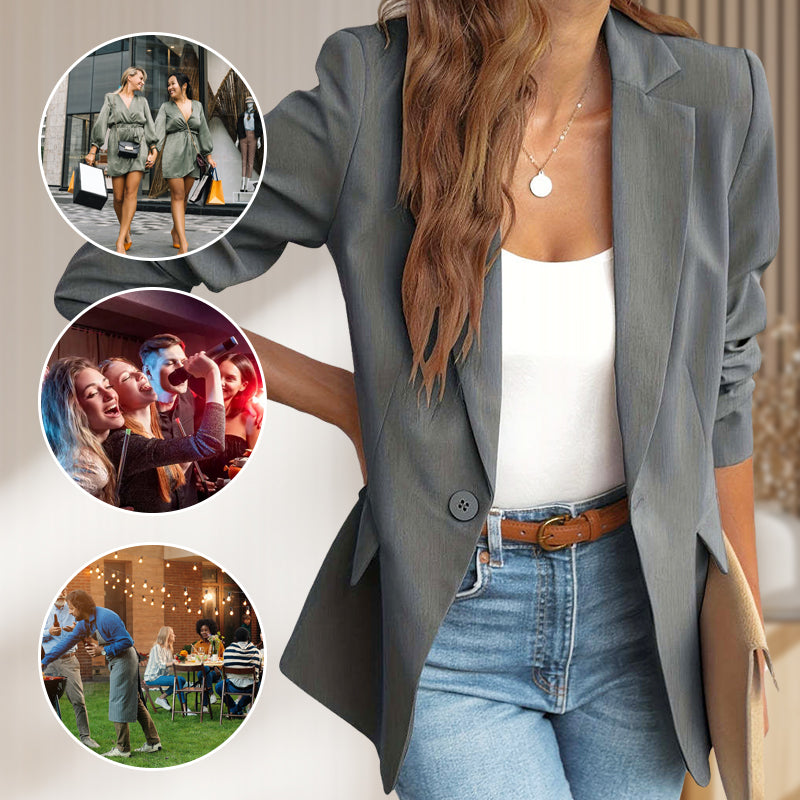 💎 -50% AUF DIE ELEGANTE SOFT-JACKE! 💎 Klassisches Revers, Ein-Knopf-Design & Luxus-Stoff für Büro & Freizeit🧥✨