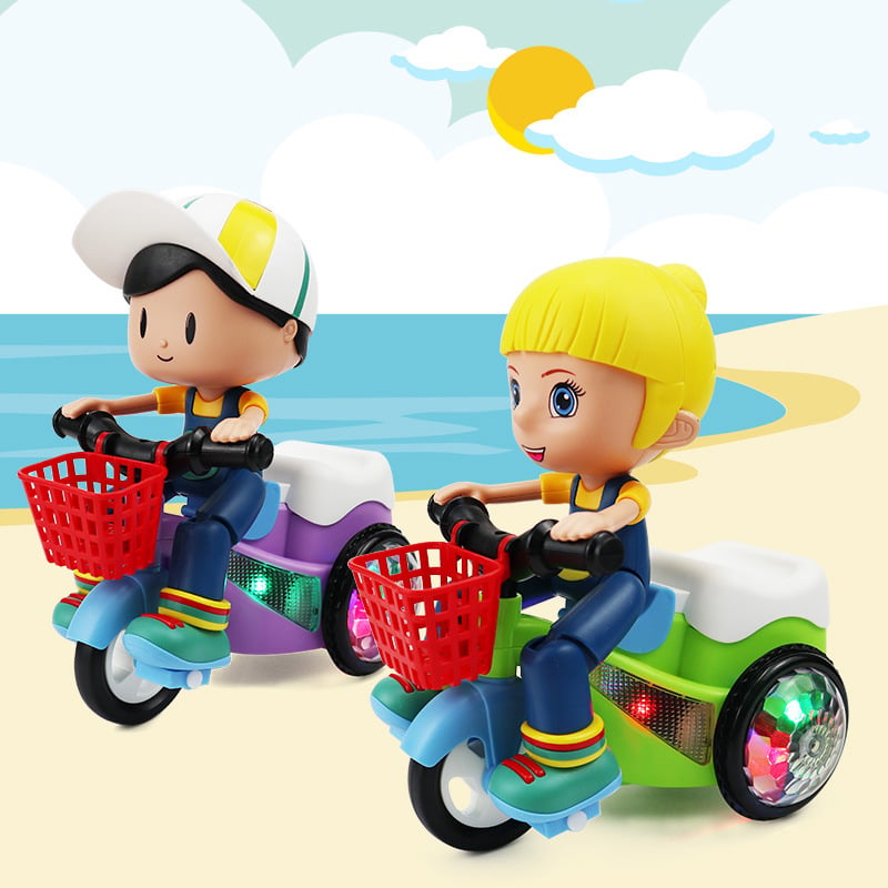 🛴 50 % RABATT!✨ Sorgt für tollen Spielspaß – Elektrisches Stunt‑Dreirad, Lichteffekt, strapazierfähig