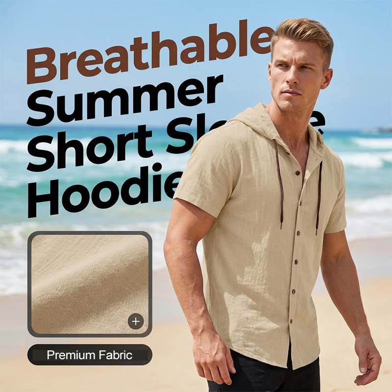 Herren Freizeit-Hoodie mit Kurzarm – lässig, bequem & atmungsaktiv – ideal für Sport, Alltag & Reisen