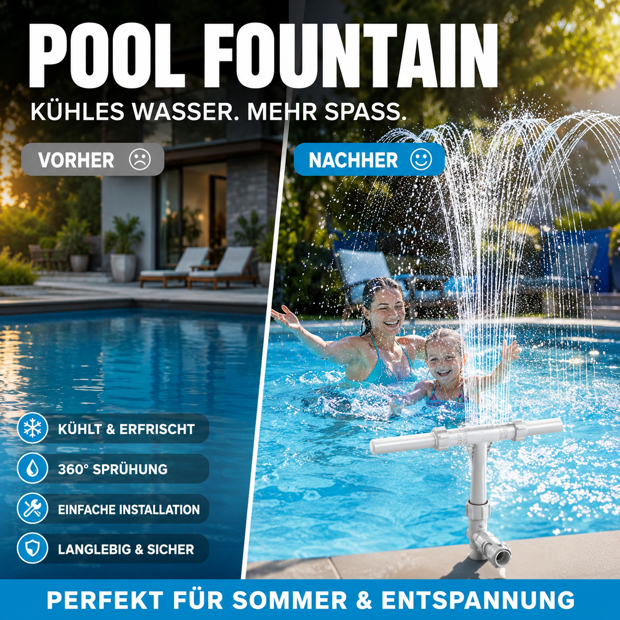 🔥🔥 Beliebt & zum halben Preis! 💧🌊 Solar-Wasserfall-Brunnen – erzeugt Brunnen-, Wasserfall- und Sprühnebeleffekte 🏖️✨