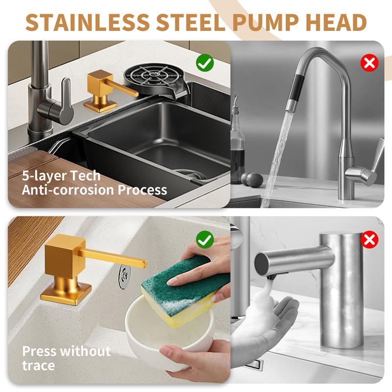 ✨ JETZT 50 % RABATT! !✨🧴 Edelstahl-Seifenspender für Spülbecken – mit verlängertem Silikonschlauch & praktischer Pumpe, ideal für Küche & Bad 🚰