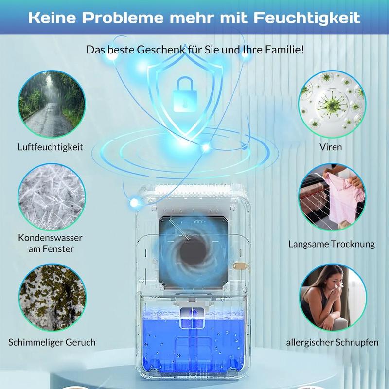 🌿💦 220V mit Mehrfarbigen LED-Lichtern & Auto-Timer - Niedrige Energie & leiser Betrieb - Ideal für Schlafzimmer und Keller