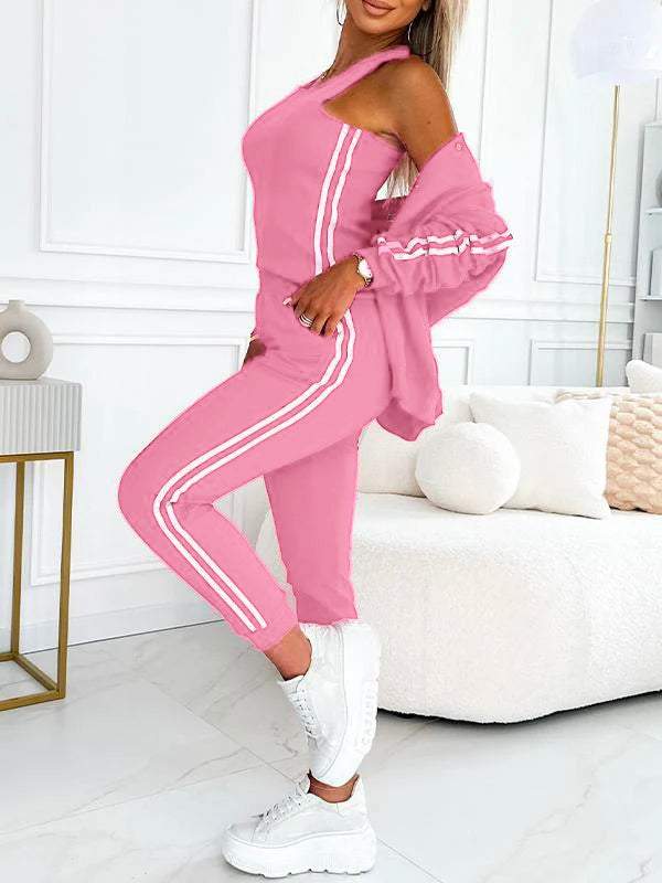 Dreiteiliges Set für Damen, bestehend aus einer Jacke und einer Baseballhose