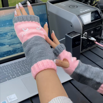 🔥🧤Damen-Strickhandschuhe ohne Finger mit süßem Katzenmuster🐱