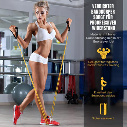 🏋️ 50% RABATT! 💪 Fitnessband-Set – 5 Stufen, Anker & Griffe – Ideal für Yoga & Kraft ✨