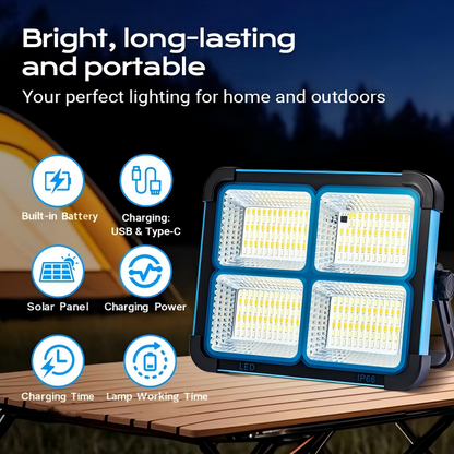 Solarbetriebene LED-Campingleuchte