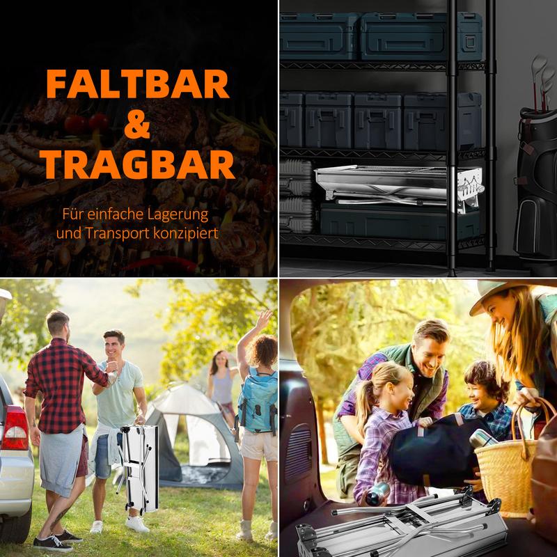 🔥 60% RABATT ! Klappbarer Outdoor-Grill aus Edelstahl – Perfekt für Camping, Garten & BBQ-Partys 🍖