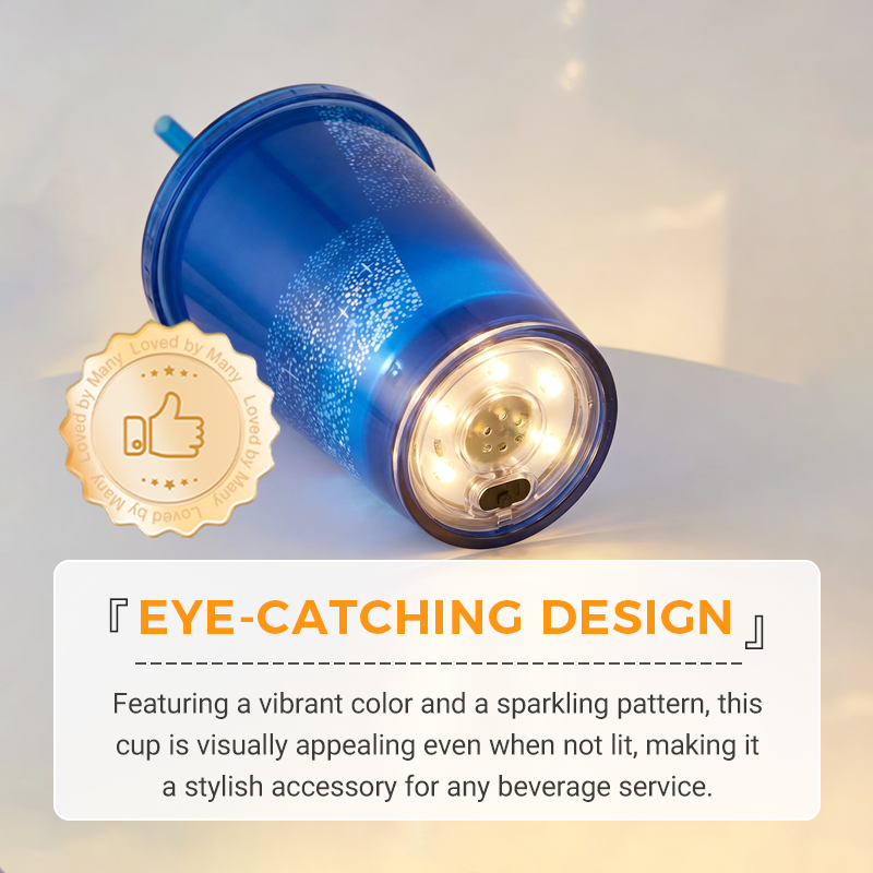 🥤Wasseraktivierter LED-Leuchtbecher mit Strohhalm – Für Partys, Bars & Veranstaltungen✨