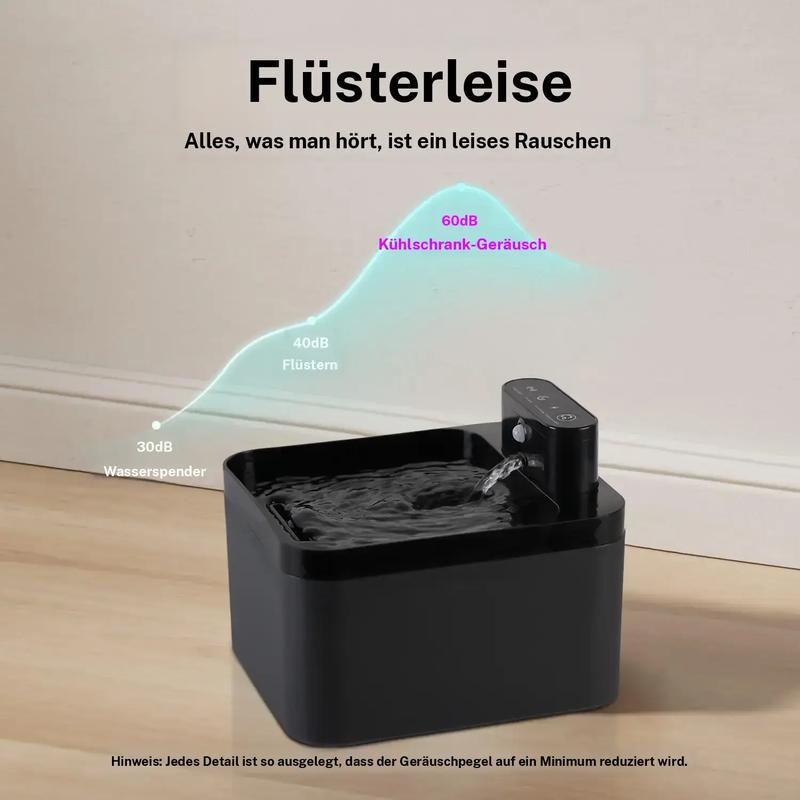 Automatischer Katzenwasserbrunnen, 2,2 l, batteriebetriebener Haustierbrunnen mit Bewegungssensor, kabelloses, geräuschloses Design für Hunde und Katzen