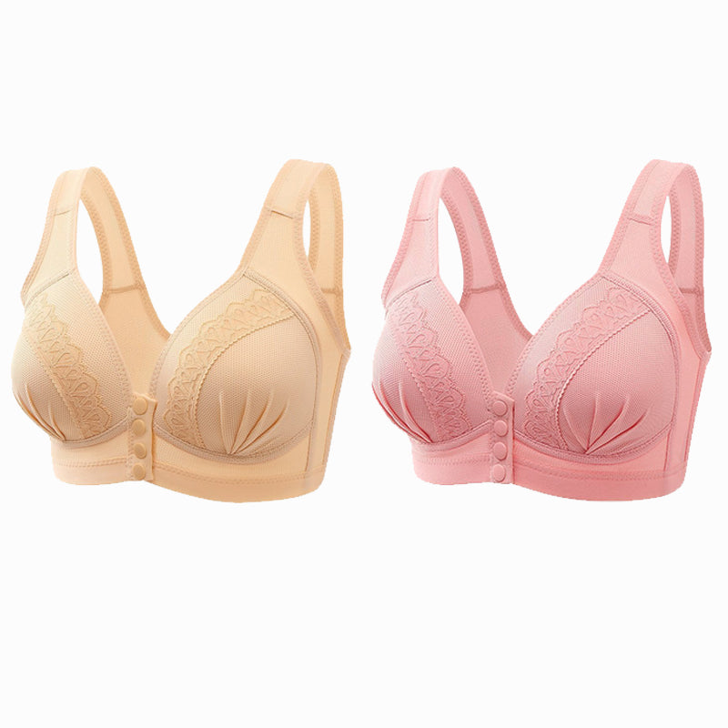 👙 50% RABATT! 🌸 Atmungsaktiver Baumwoll-BH mit Knopfleiste – Einfaches An- und Ausziehen, Weicher Tragekomfort & Anpassbarer Halt 🎀
