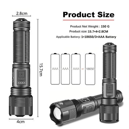 XHP50 Skalierbare und wiederaufladbare taktische Taschenlampe (neues zeitlich begrenztes Angebot) ⚡)
