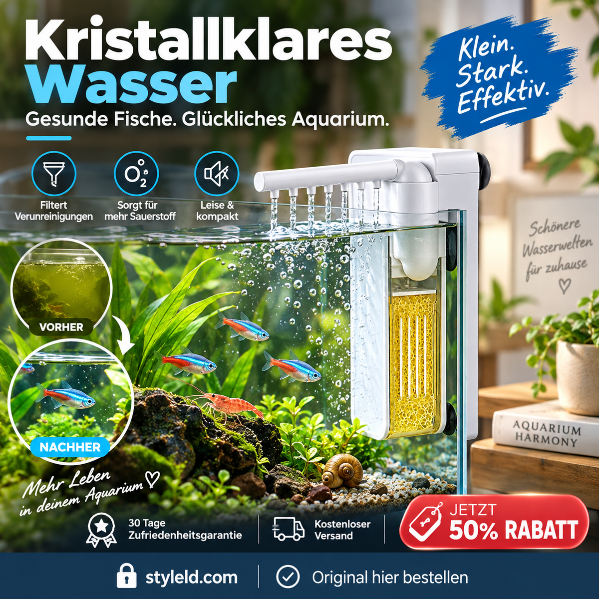 🌊🐠 Multifunktionaler Mini-Filter – Filterung, Umwälzung & Belüftung – 2 Stück versandkostenfrei! 🌿