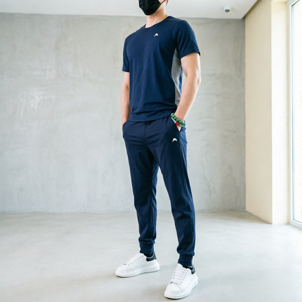 🏆🌀Zweiteiliges Sport-Set für Herren: Kurzarm-T-Shirt & Lange Hose