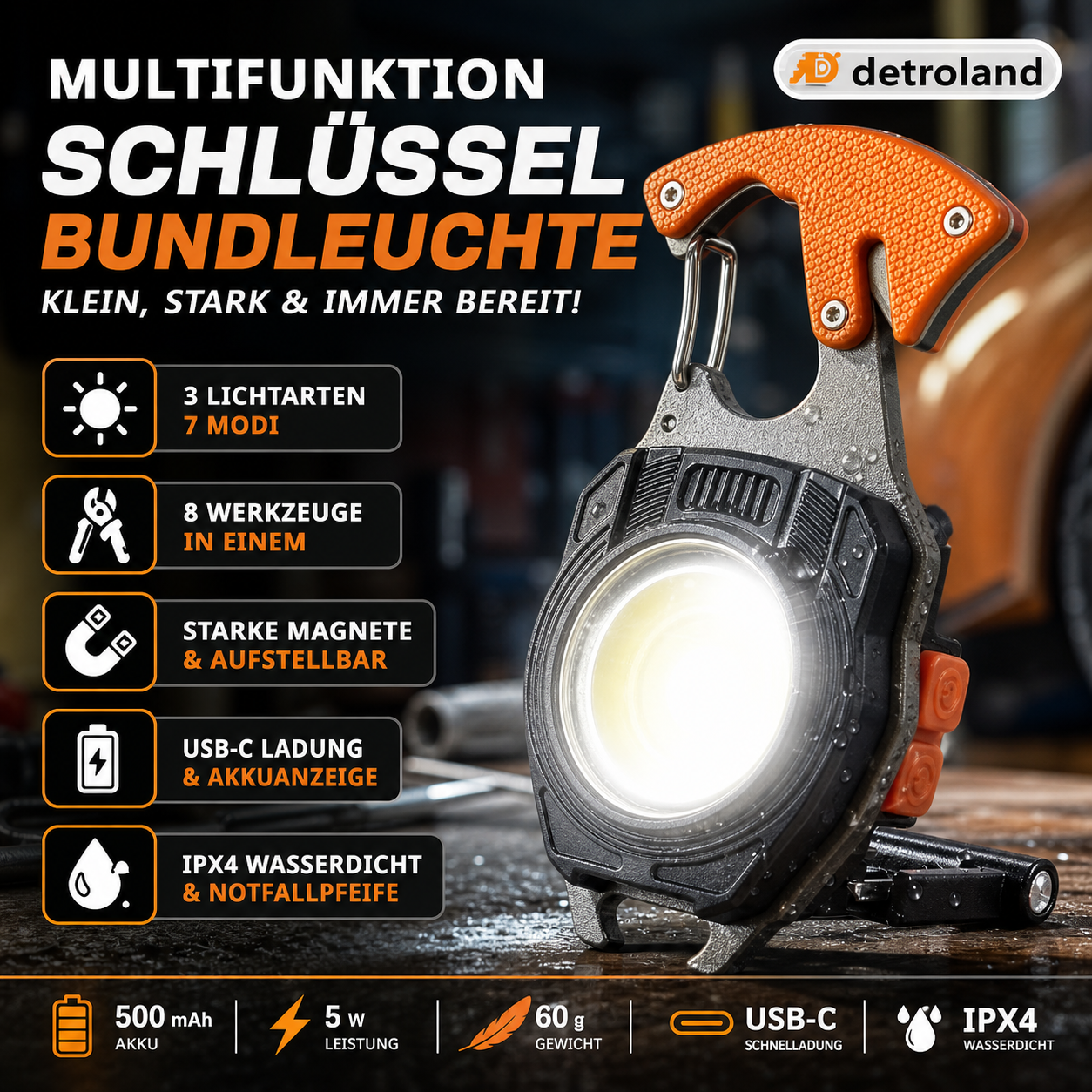 💡Multifunktions-Schlüsselanhänger-Taschenlampe🔦🌈