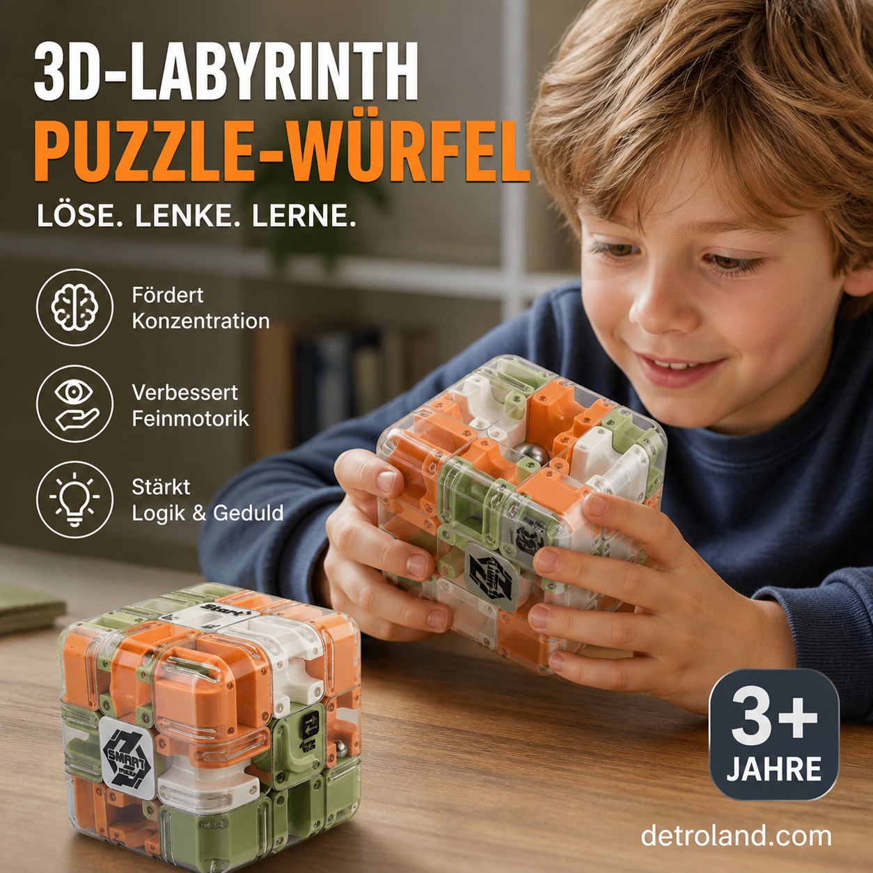 🧩 JETZT 50 % RABATT! ✨ Großes 3D-Labyrinth-Puzzle-Würfel – 120 herausfordernde Routen mit sanfter Drehung für die kognitive Entwicklung und Spaß 🧠🔛