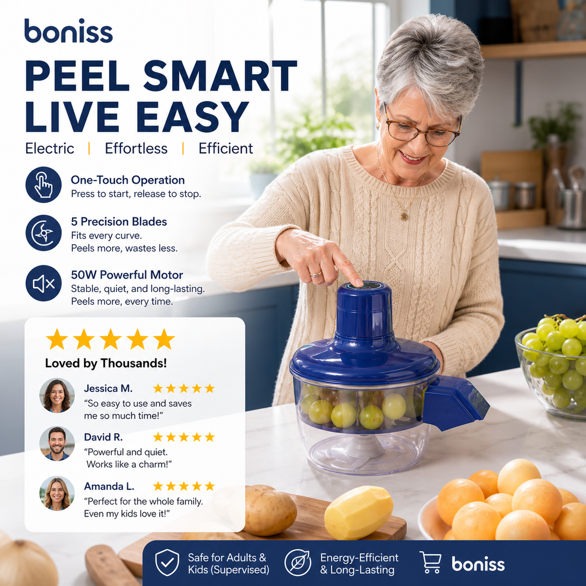 🥔 50% RABATT! 🔪 Automatischer elektrischer Schäler – Kabellos & multifunktional – Schält Obst, Gemüse & Knoblauch – ideal für Kartoffeln, Äpfel & Trauben – sicher, schnell & mühelos 🍎✨