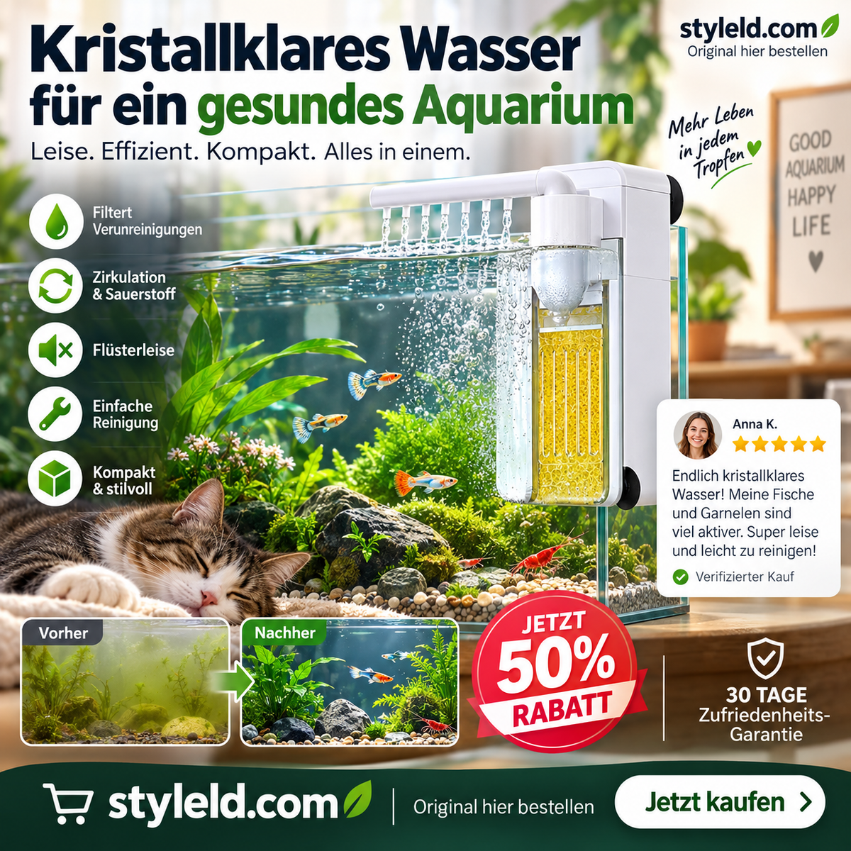 🌊🐠 Multifunktionaler Mini-Filter – Filterung, Umwälzung & Belüftung – 2 Stück versandkostenfrei! 🌿