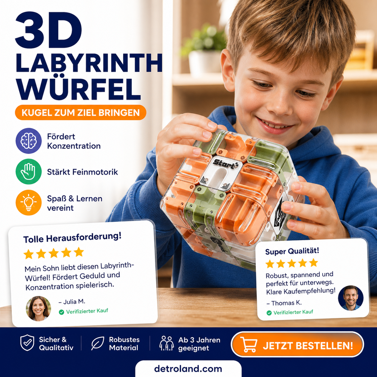 🧩 JETZT 50 % RABATT! ✨ Großes 3D-Labyrinth-Puzzle-Würfel – 120 herausfordernde Routen mit sanfter Drehung für die kognitive Entwicklung und Spaß 🧠🔛