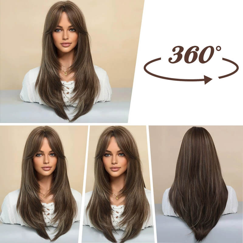 💕Layered Pony lange Perücke 🌸
