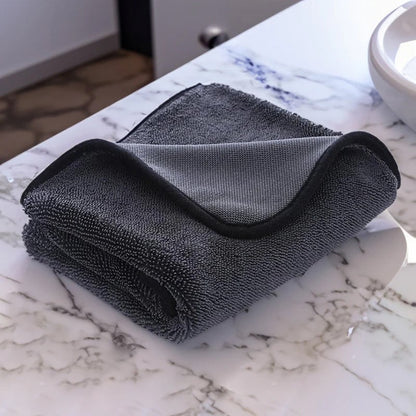 🧽50 % Rabatt+ KAUFE 3, ERHALTE 2 GRATIS! ⏰ Mikrofasertuch mit Gedrehtem Flor – Streifenfreies Glas, Saugstark & Kratzfrei 🚗