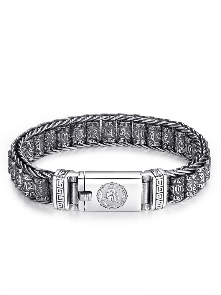 ✨ Tibetisches Gebetsmühlen-Armband – 925er Sterlingsilber, Glücksbringer & Valentinstagsgeschenk