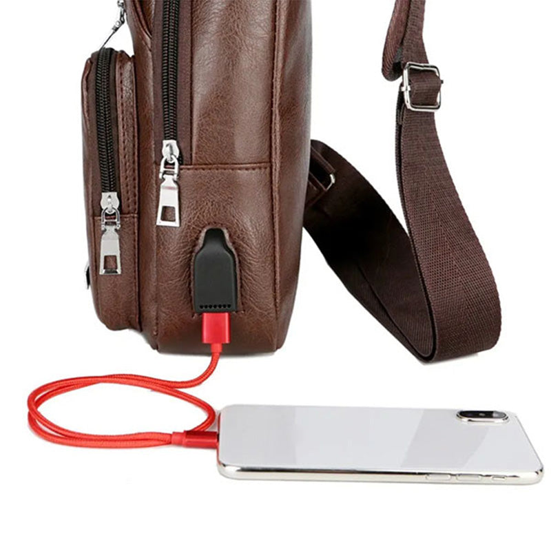 Exquisites Geschenk - Multifunktionale Brusttasche aus Leder von hoher Qualität