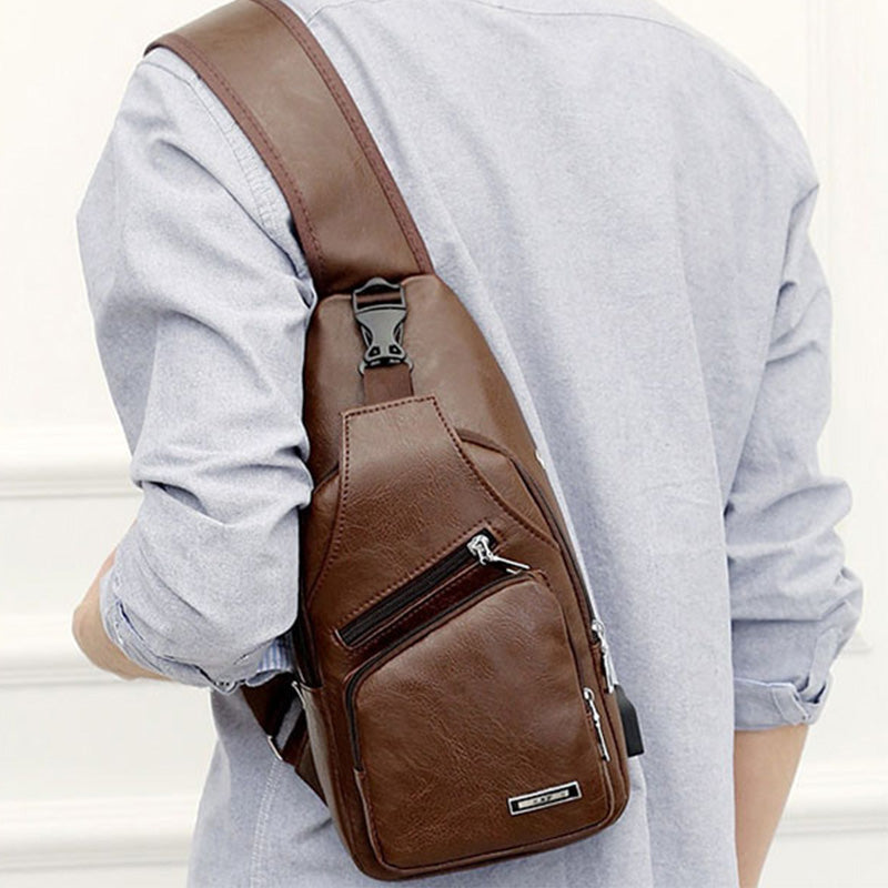 Exquisites Geschenk - Multifunktionale Brusttasche aus Leder von hoher Qualität