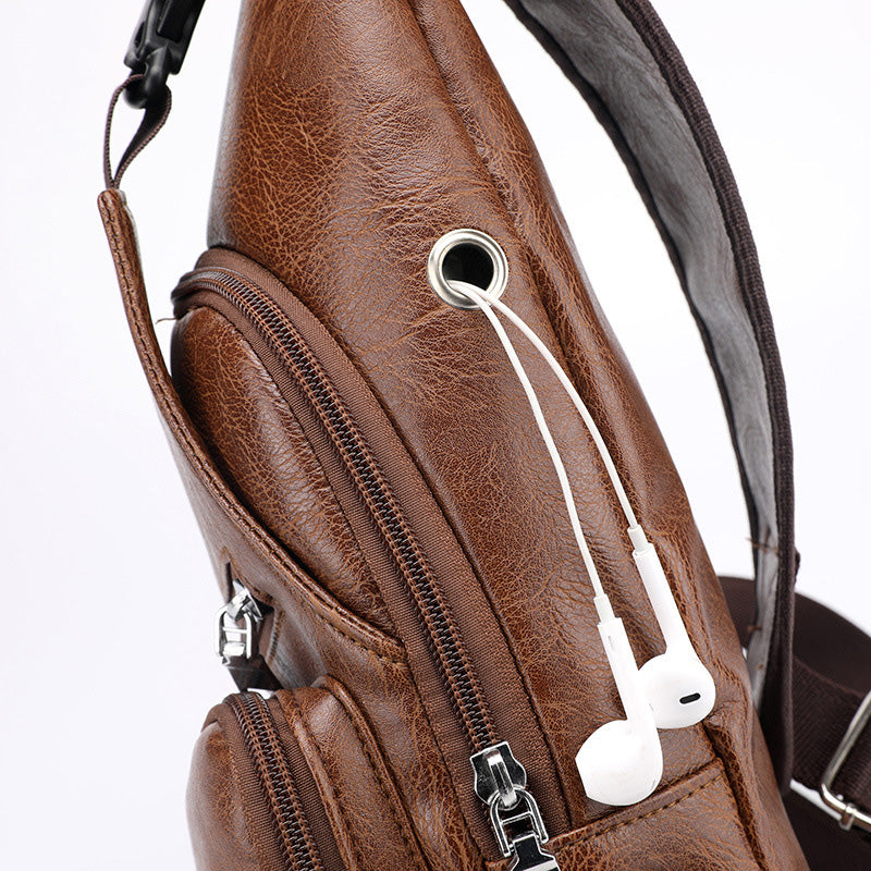 Exquisites Geschenk - Multifunktionale Brusttasche aus Leder von hoher Qualität