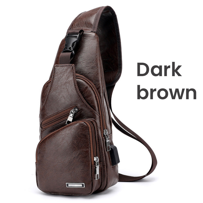 Exquisites Geschenk - Multifunktionale Brusttasche aus Leder von hoher Qualität