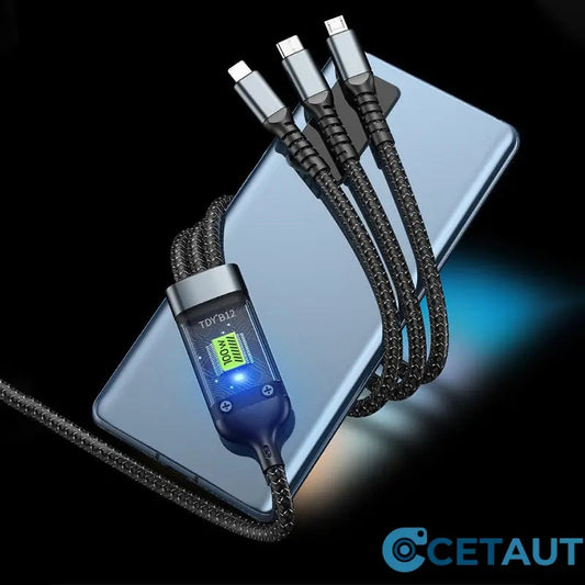 📱Transparentes, leuchtendes 3-in-1-Datenkabel mit superschneller Aufladung