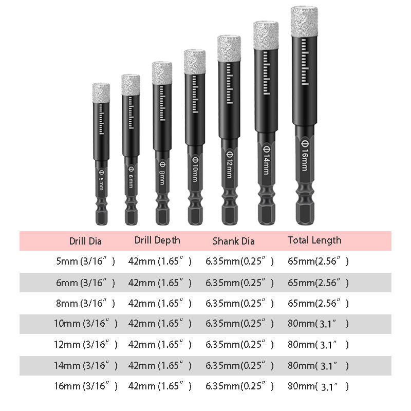 🔥50% OFF!🔥Die letzten drei Tage! Hex Schaft Bohrer für Marmor/Fliese/Stein 🛠️