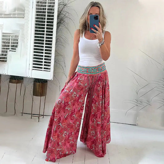 😍Letzter Tag: 50% auf das 2. Kleidungsstück⏳Leichte Hose mit Paisley-Druck & elastischem Bund – Boho-Charme für Freizeit & Reise | Bequem & pflegeleicht
