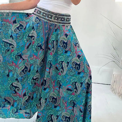 😍Letzter Tag: 50% auf das 2. Kleidungsstück⏳Leichte Hose mit Paisley-Druck & elastischem Bund – Boho-Charme für Freizeit & Reise | Bequem & pflegeleicht