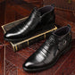 💰57 % RABATT !!🏆👞 Herren-Ankle-Boots aus Leder mit doppelseitigem Reißverschluss und spitzer Zehenpartie