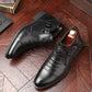 💰57 % RABATT !!🏆👞 Herren-Ankle-Boots aus Leder mit doppelseitigem Reißverschluss und spitzer Zehenpartie