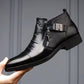 💰57 % RABATT !!🏆👞 Herren-Ankle-Boots aus Leder mit doppelseitigem Reißverschluss und spitzer Zehenpartie