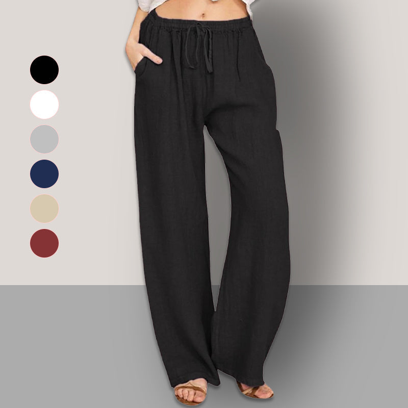 🔥👗LETZTER TAG – 50% OFF Bequeme Leinen-Baumwoll-Hosen für Damen, luftig & elegant ☀️🌿 Perfekt für Sommer, Homeoffice & Reisen – atmungsaktiv, weite Bein-Passform