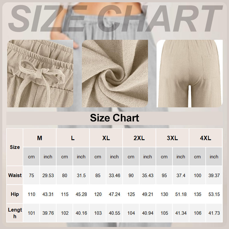 🔥👗LETZTER TAG – 50% OFF Bequeme Leinen-Baumwoll-Hosen für Damen, luftig & elegant ☀️🌿 Perfekt für Sommer, Homeoffice & Reisen – atmungsaktiv, weite Bein-Passform