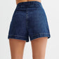👖 Damen Denim Zweiteiler-Set ✨ Figurformendes Jeansweste & Shorts Set im Clean-Schnitt