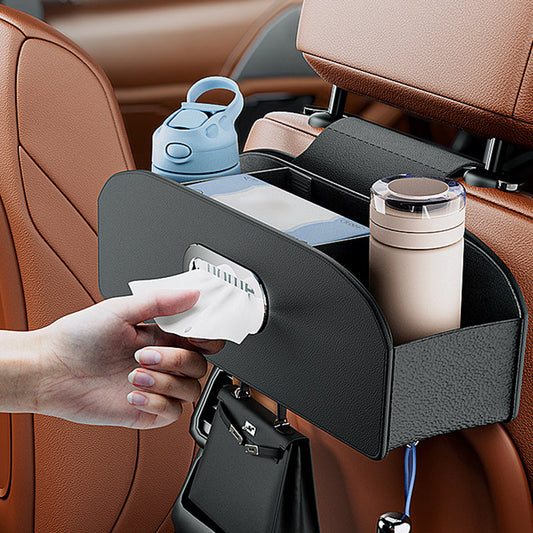 Multi-functional Car Backseat Organizer with Tissue Box