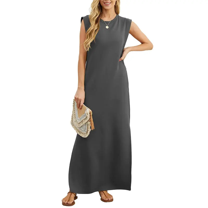 ⏳ 50% RABATT! Damen Sommerkleid – Baumwollmischung, Knitterfrei & Seitenschlitz – Loose Fit für Urlaub & Alltag, 6 Farben