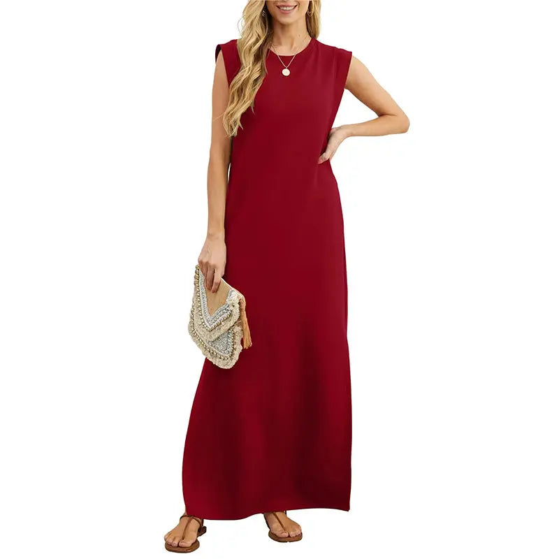 ⏳ 50% RABATT! Damen Sommerkleid – Baumwollmischung, Knitterfrei & Seitenschlitz – Loose Fit für Urlaub & Alltag, 6 Farben