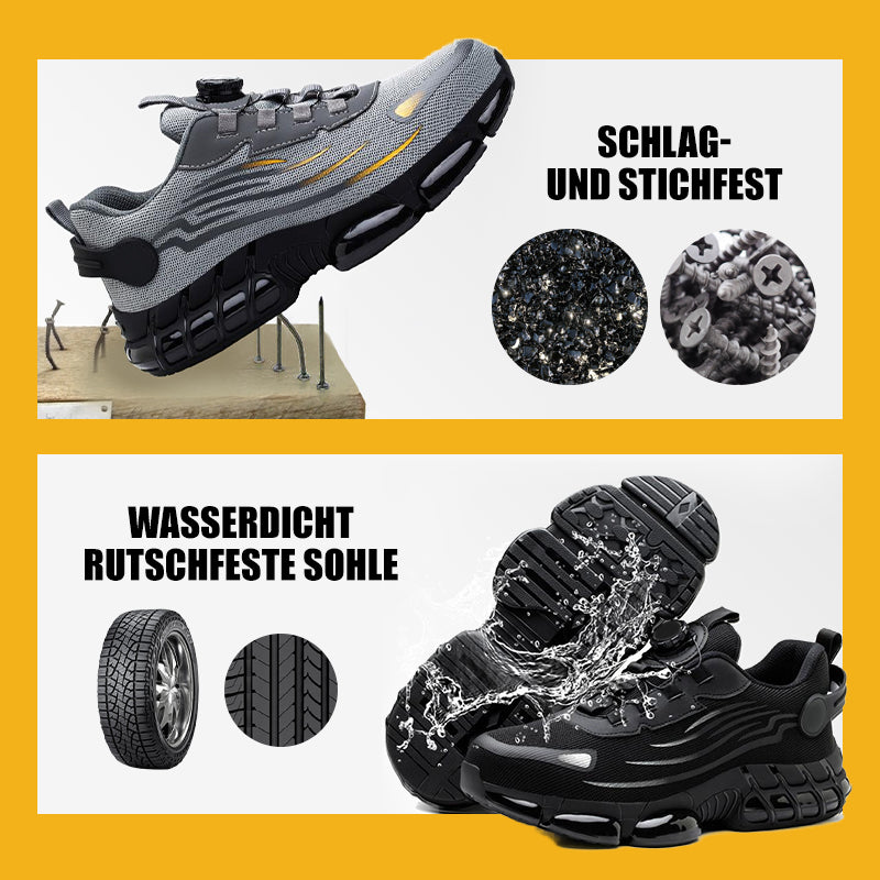 ⚡ SCHLAG- UND STICHFESTE Sicherheitsschuhe mit Drehknopf 🔥⚙️Ideal für Bau, Handwerk & Industrie. Schneller Verschluss, maximaler Schutz. Jetzt sichern!