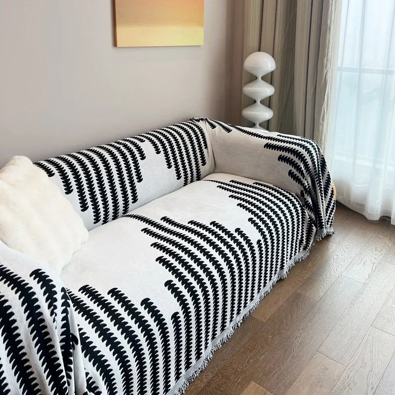 ✨ Vier-Jahreszeiten Sofadecke aus Baumwollchenille – Rutschfester, hautfreundlicher Überwurf für Sofa und Couch, waschbar und langlebig