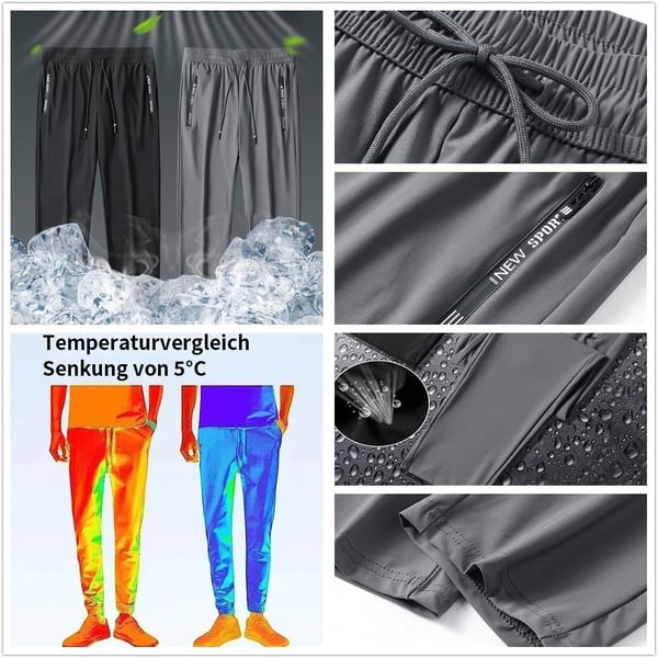 👖55% RABATT! 🏃 Leichte Eis-Seide Sporthose für Herren – Atmungsaktiv, Kühlend & Perfekt für den Alltag ☀️